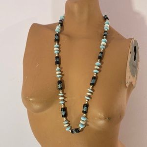 Clay and Glass Beaded Necklace